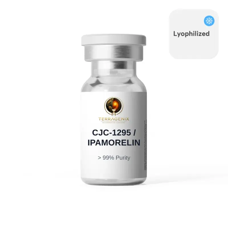 CJC-1295 / Ipamorelin peptide vial, TerraGenix, greater than 99% purity