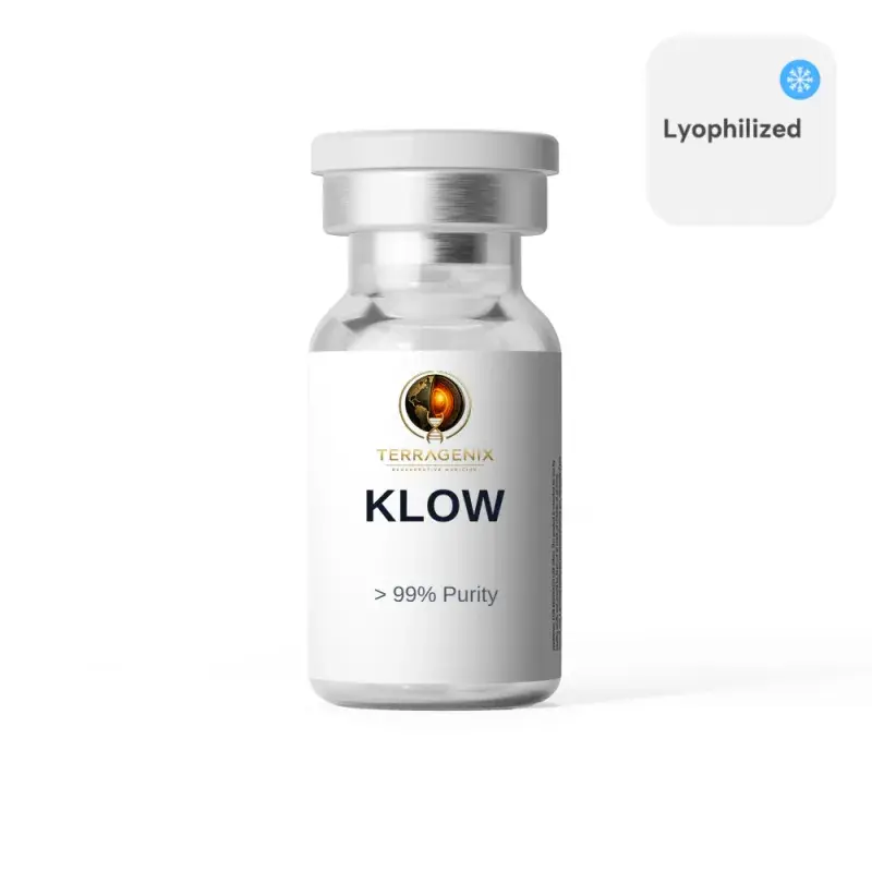 KLOW peptide vial, TerraGenix, greater than 99% purity